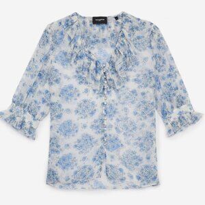 Floral Shirt With Frills